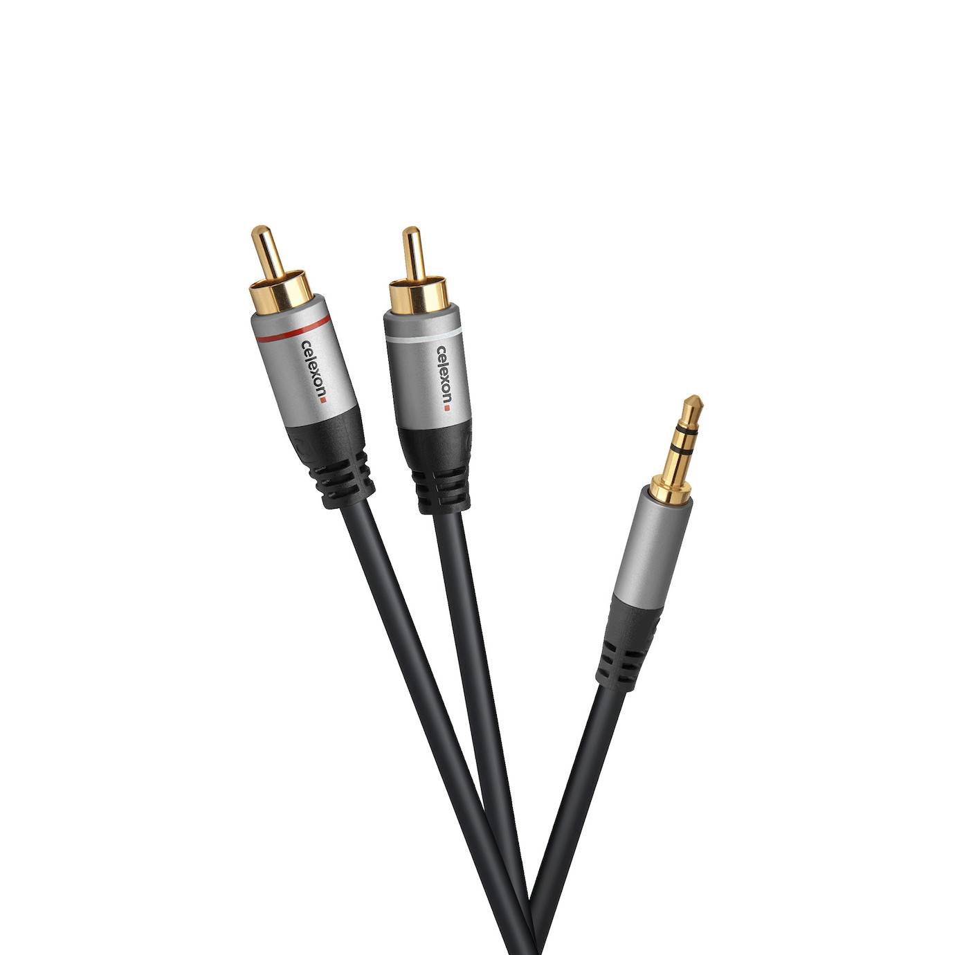 celexon 2x Cinch auf 3,5mm Stereo Klinke Audiokabel 10,0m - Professional Line